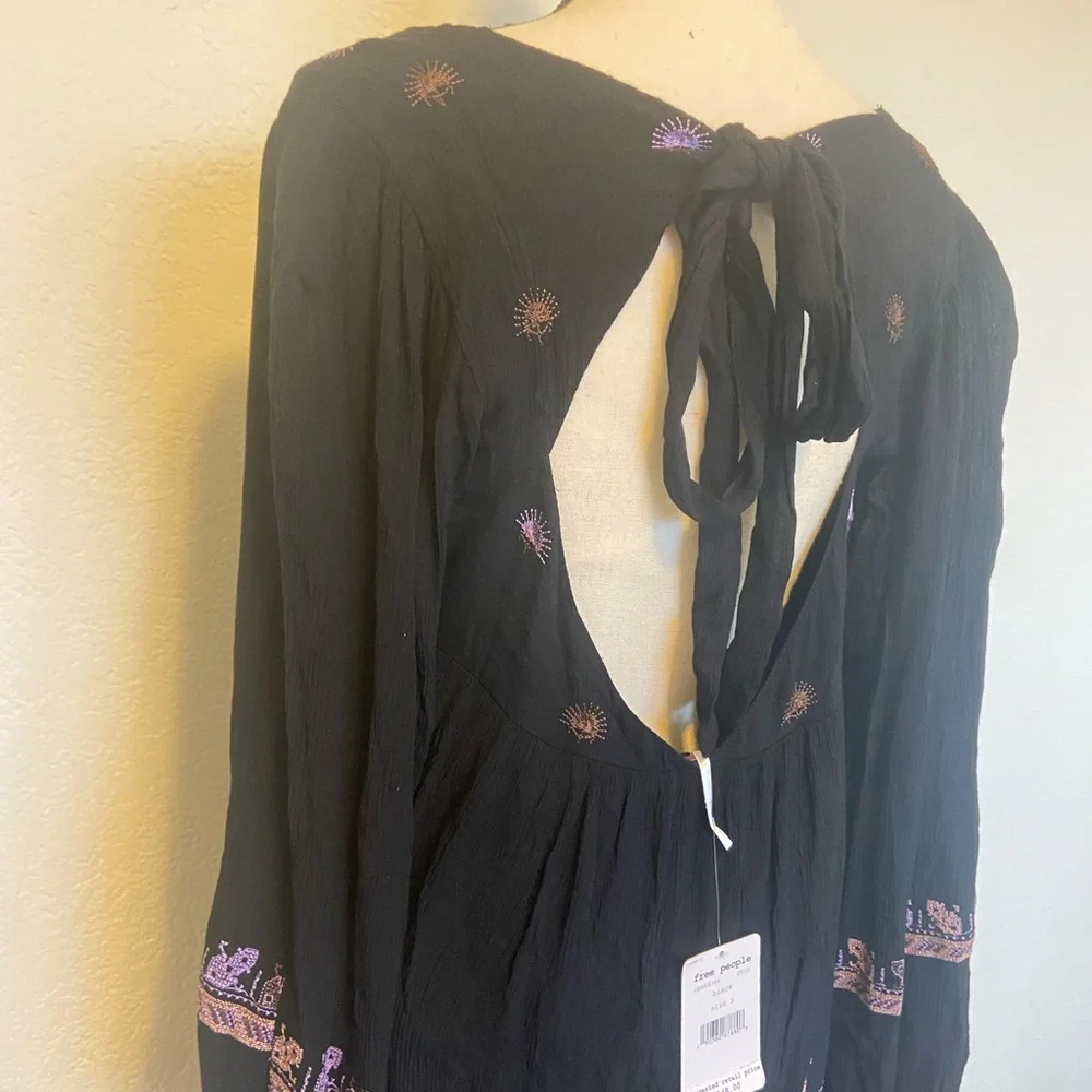 Free People Rhiannon Embroidered Mini Dress S NWT
